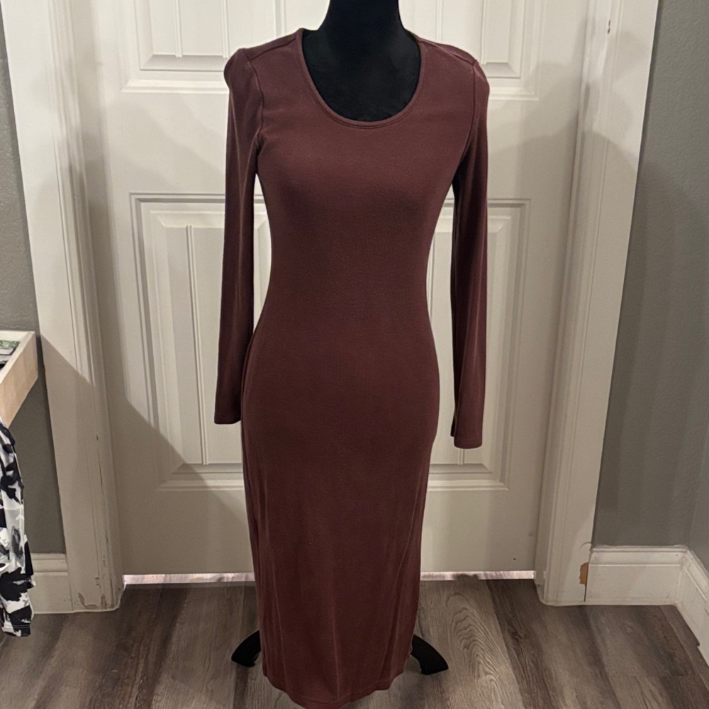Marine Layer Long Sleeve Dress in beautiful brown color
